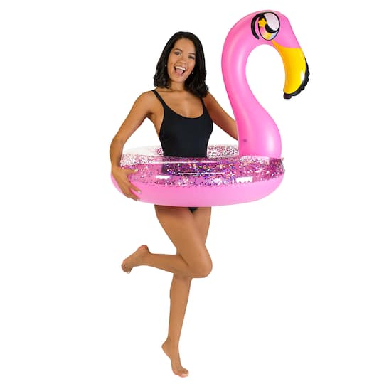 PoolCandy 36&#x22; Glitter Flamingo Pool Tube